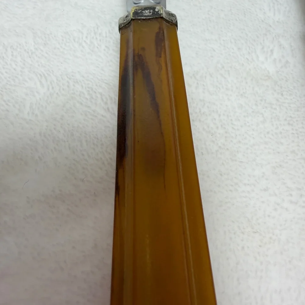 VTG Butterscotch Amber Marbled Salad Serving Set Fork and Spoon MCM Retro Farm